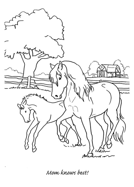 Mare and Foal Coloring Page