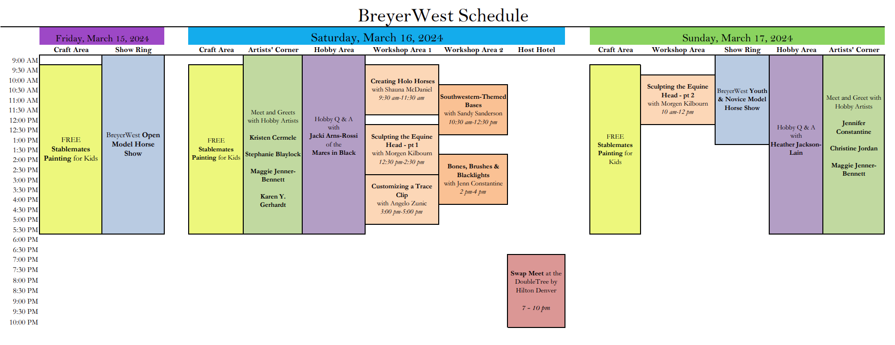 BreyerWest Schedule