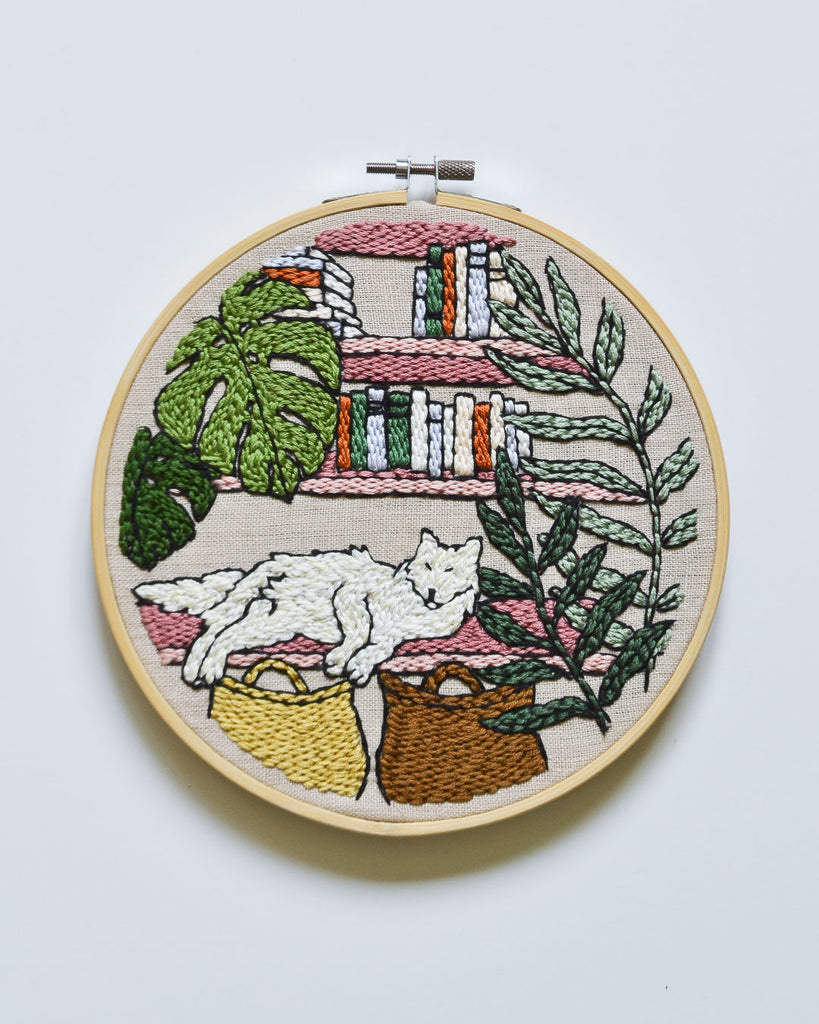 Bookshelf Cat Embroidery Pattern Pdf Suter Design Co