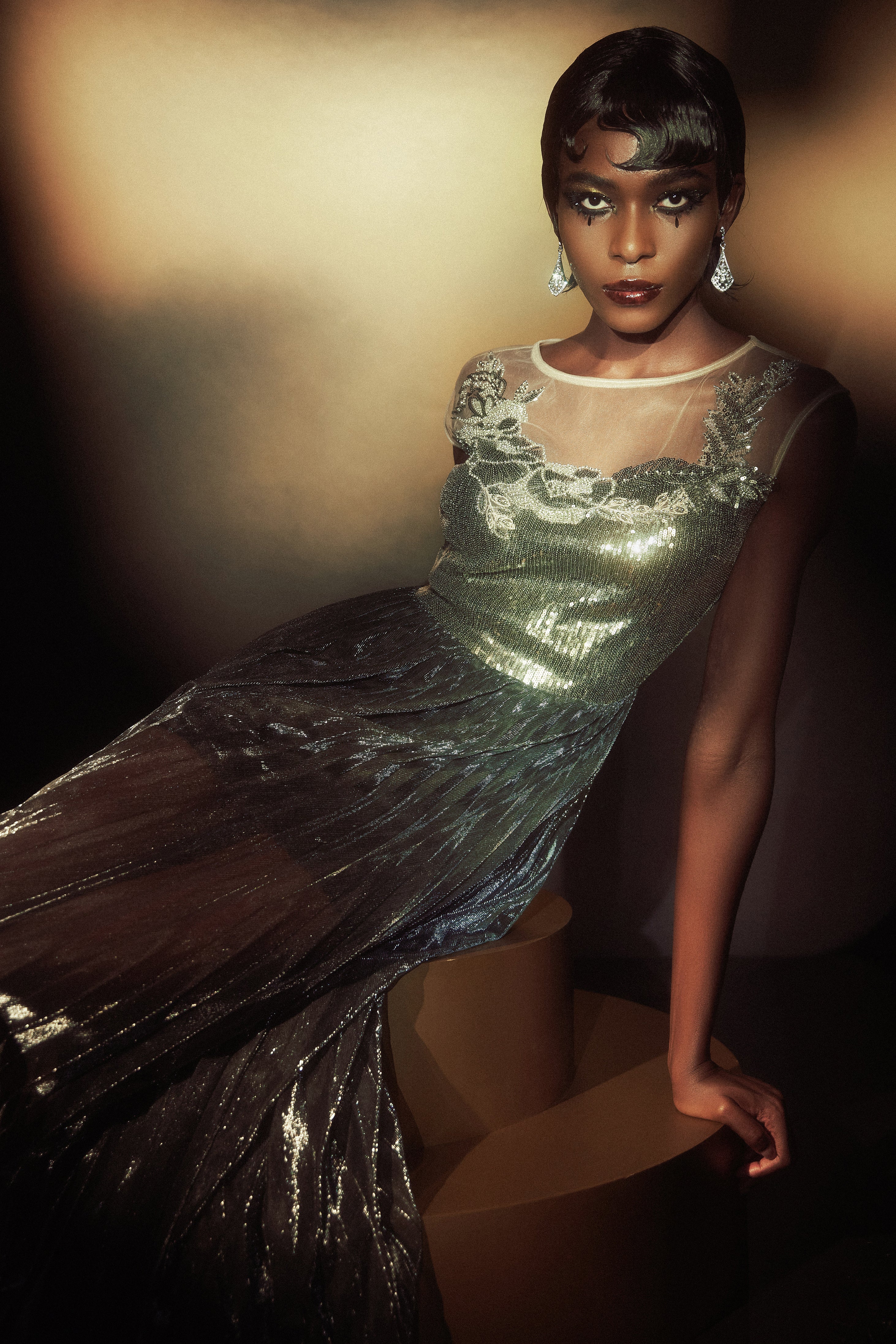 The Story of an Awakening Sequins Pleating Flapper Dress