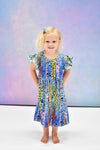 Wild Blue Milk Silk Long Flutter Dress - Great Lakes Kids Apparel LLC