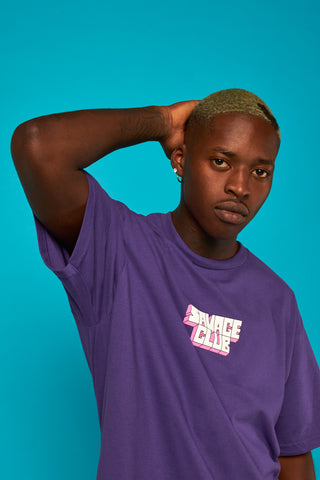 SAVAGE CLUB PURPLE T-SHIRT 3D LOGO
