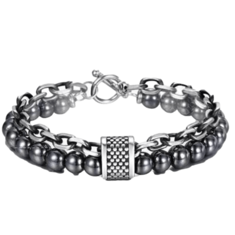 Cuban Link Stainless Steel Cuff Beaded Bracelets#N#– Unique Leather ...
