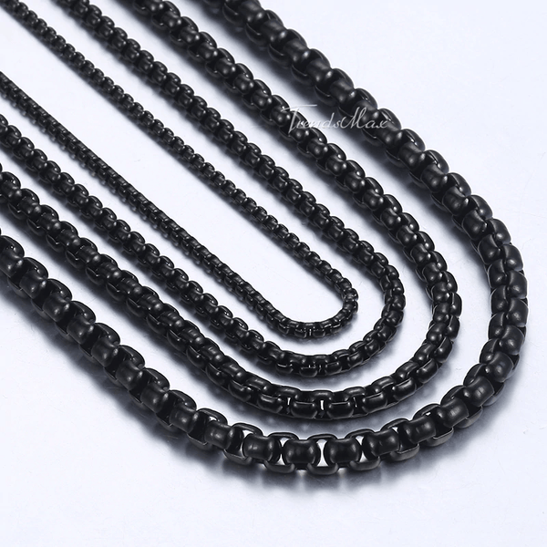 mens black stainless steel necklace