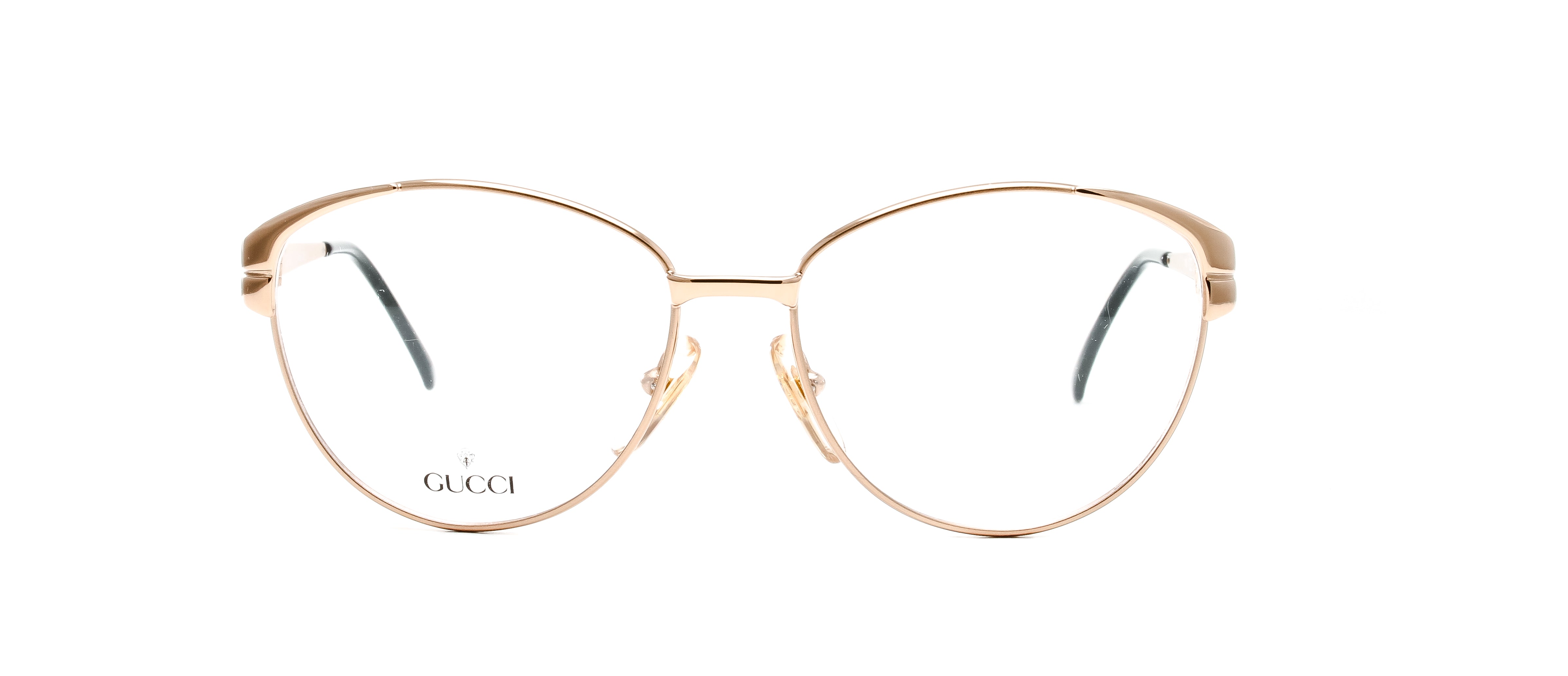 clear and gold gucci glasses