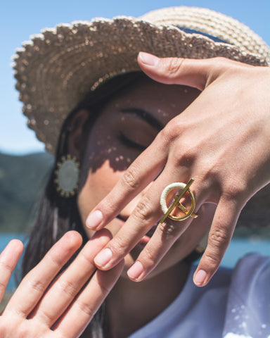 Bague spéciale femme ethnique or