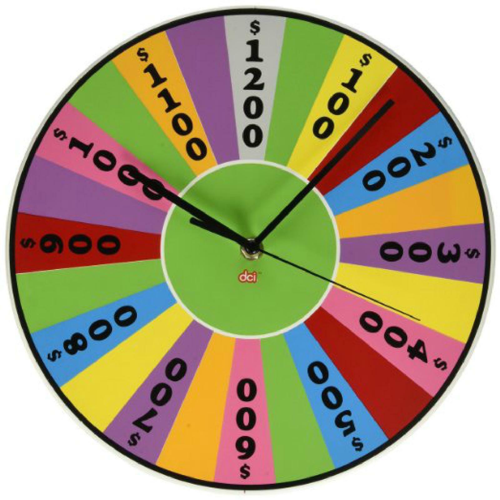 Wheel Of Fortune Time Is Money Game Show Wall Clock Game Room Colorful Gift Save