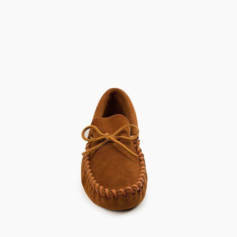 minnetonka men's leather laced softsole moccasin