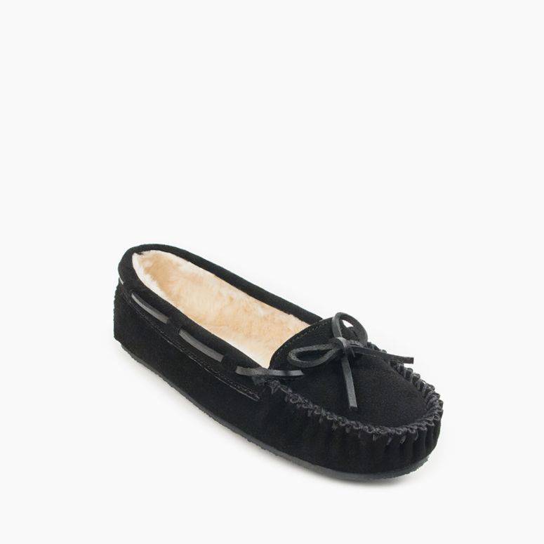 black minnetonka slippers