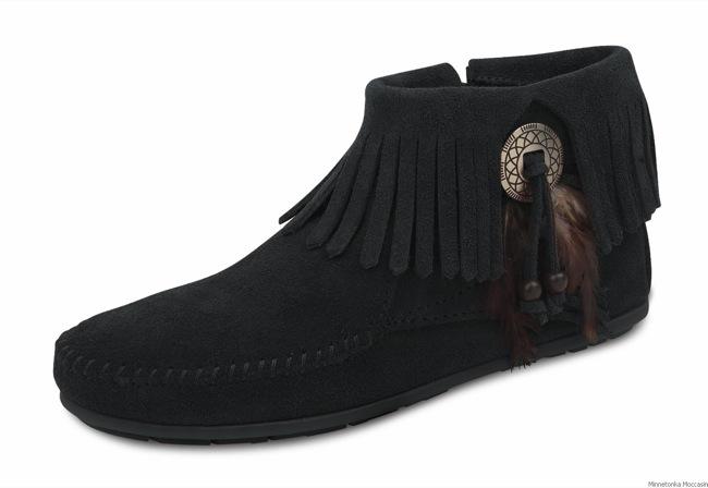 womens black minnetonka moccasins