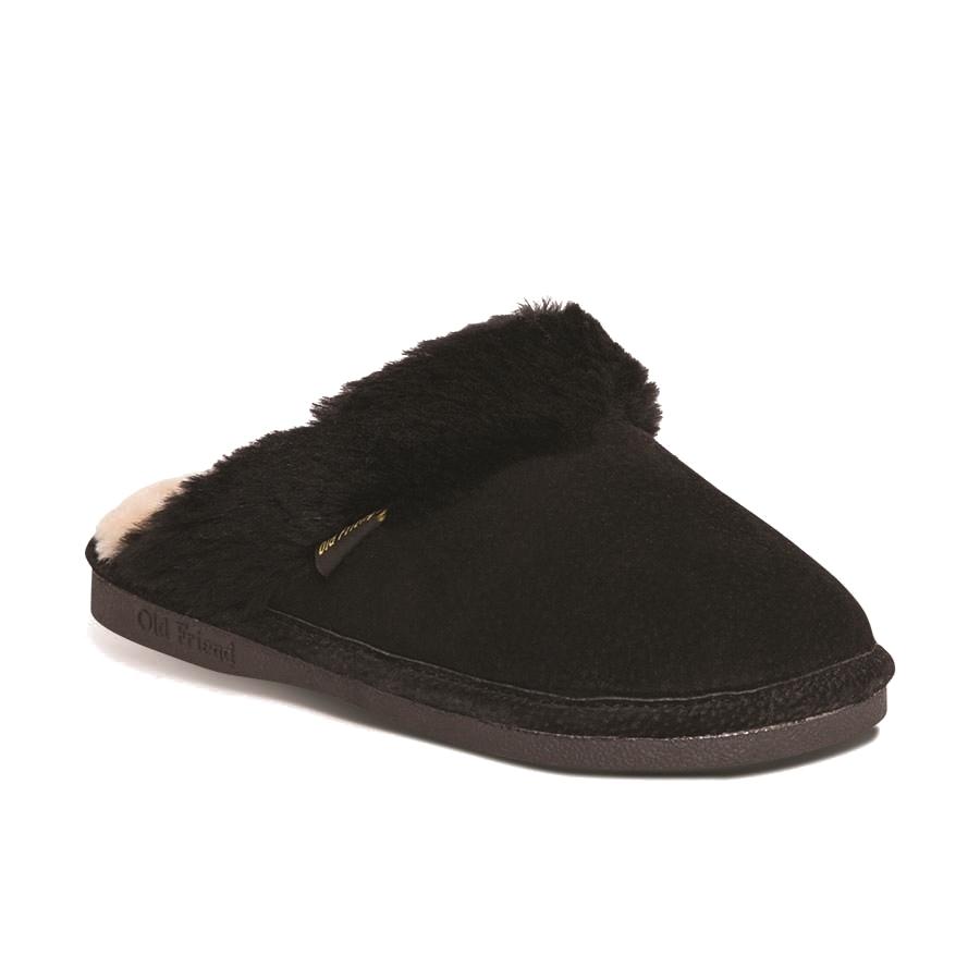 scuff all black slipper