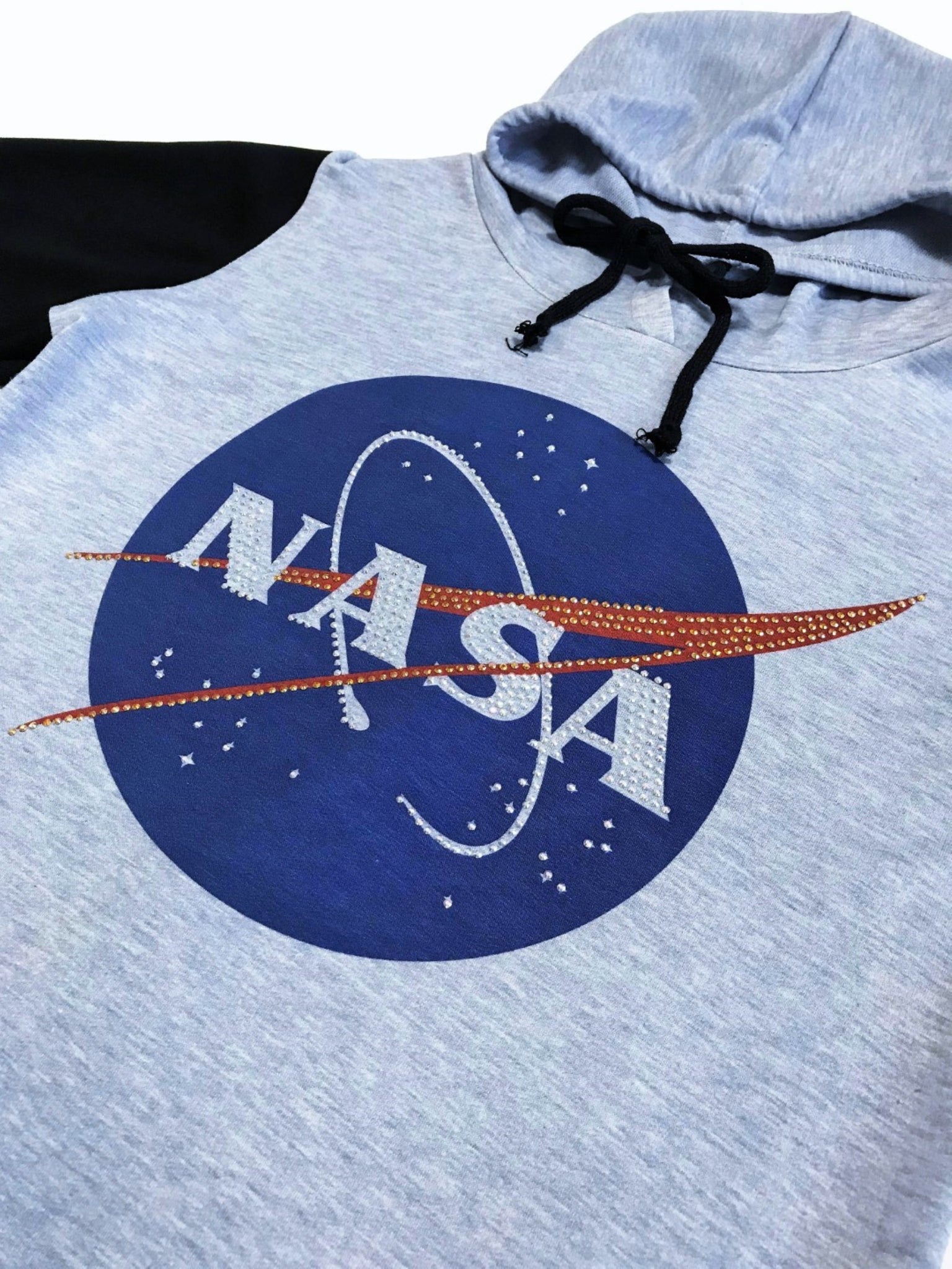 Sweet Gisele | Blue NASA Logo Hooded Pullover Hoodie w/ Bling