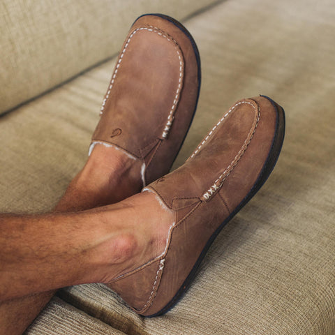 Men's Leather Slippers & Leather House Shoes