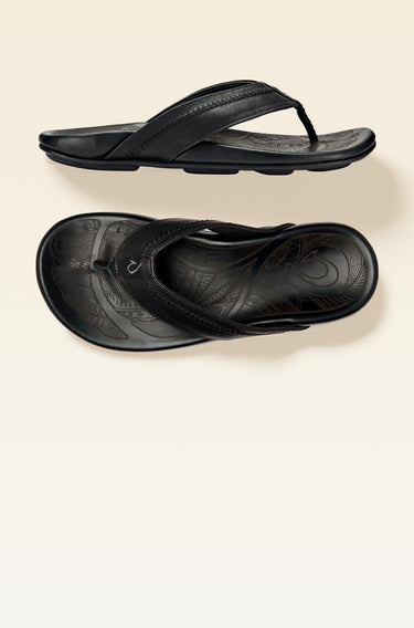 Hiapo Men’s Leather Sandals - Rum / Dark Wood | OluKai