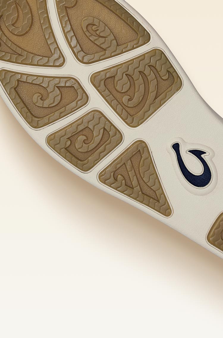 Enhanced Grip Sub-Message: More grip, more fun. Nohea Moku has a non-marking rubber cupsole with razor siping for traction on wet surfaces. Background