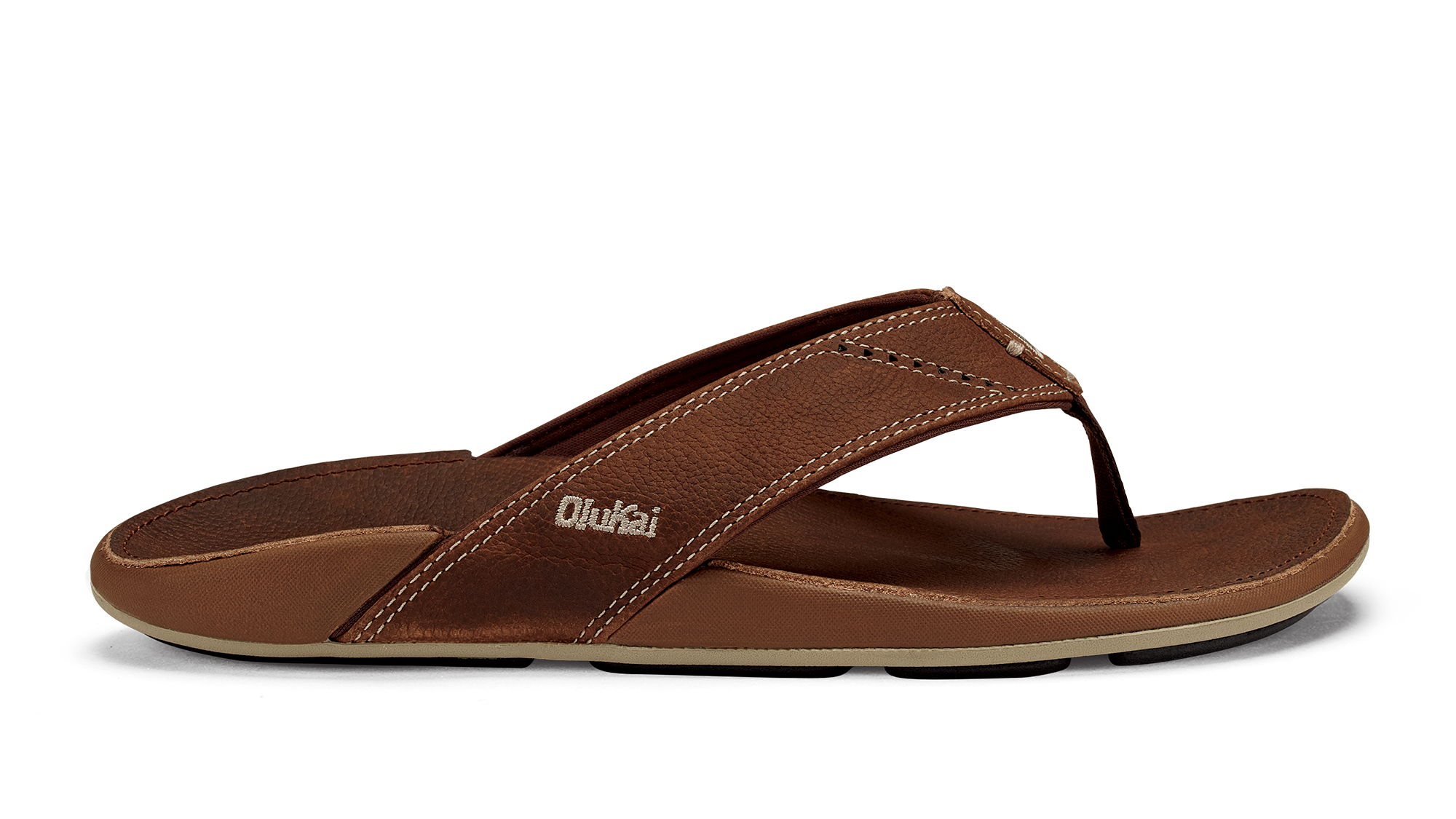 olukai flip flops leather