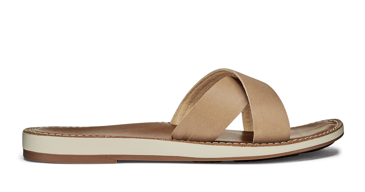OluKai Ke‘a - Sting / Tan | Women's Leather Slide Sandals