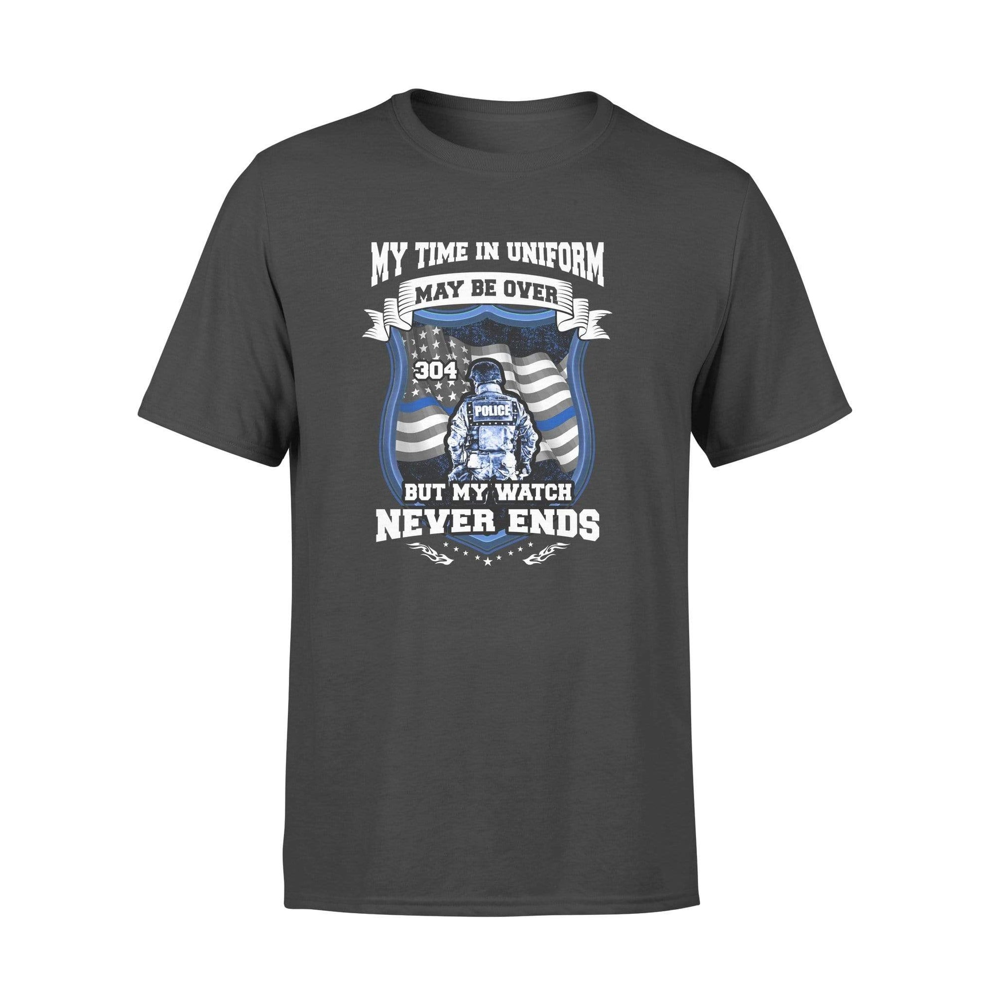 Thin Blue Line - My Watch Never End Retired Personalized Police Shirt ...