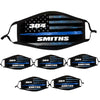 Name And Badge Number Personalized Thin Blue Line Cloth Face Mask