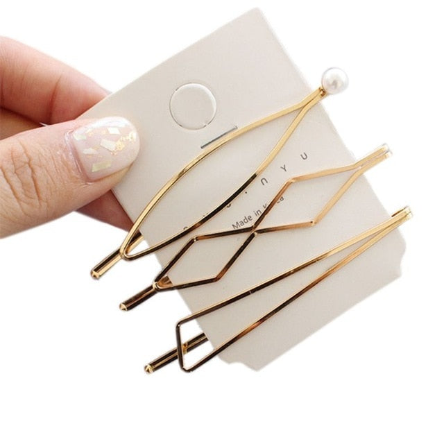 gold hair pins