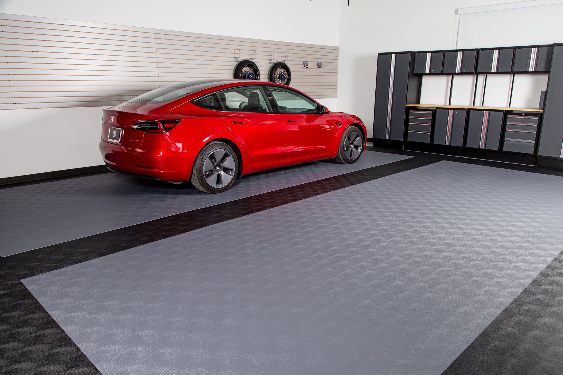 G-Floor garage mats make a great parking pad when paired with runners