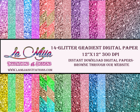 Download Glitter Digital Paper Instant Download Rainbow Glitter Paper Ombre La Mija Invitations