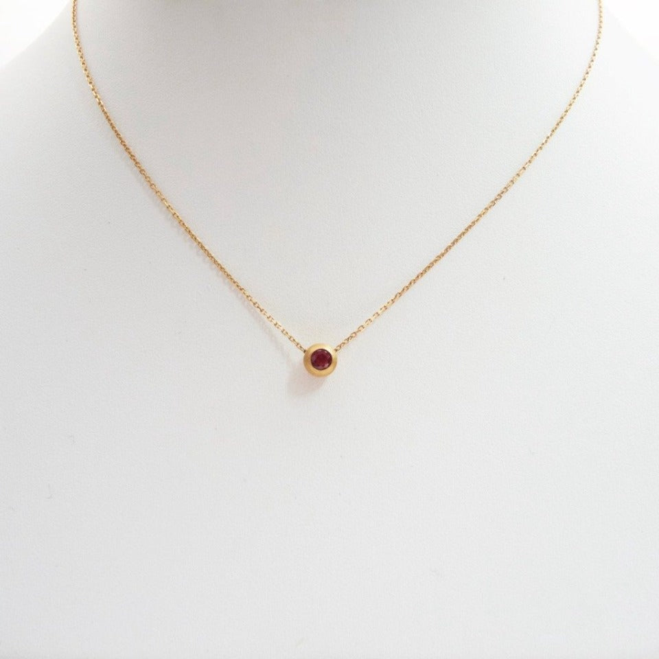Modern Pendant, Reversible in 18k Yellow Gold with Diamond + Ruby ...