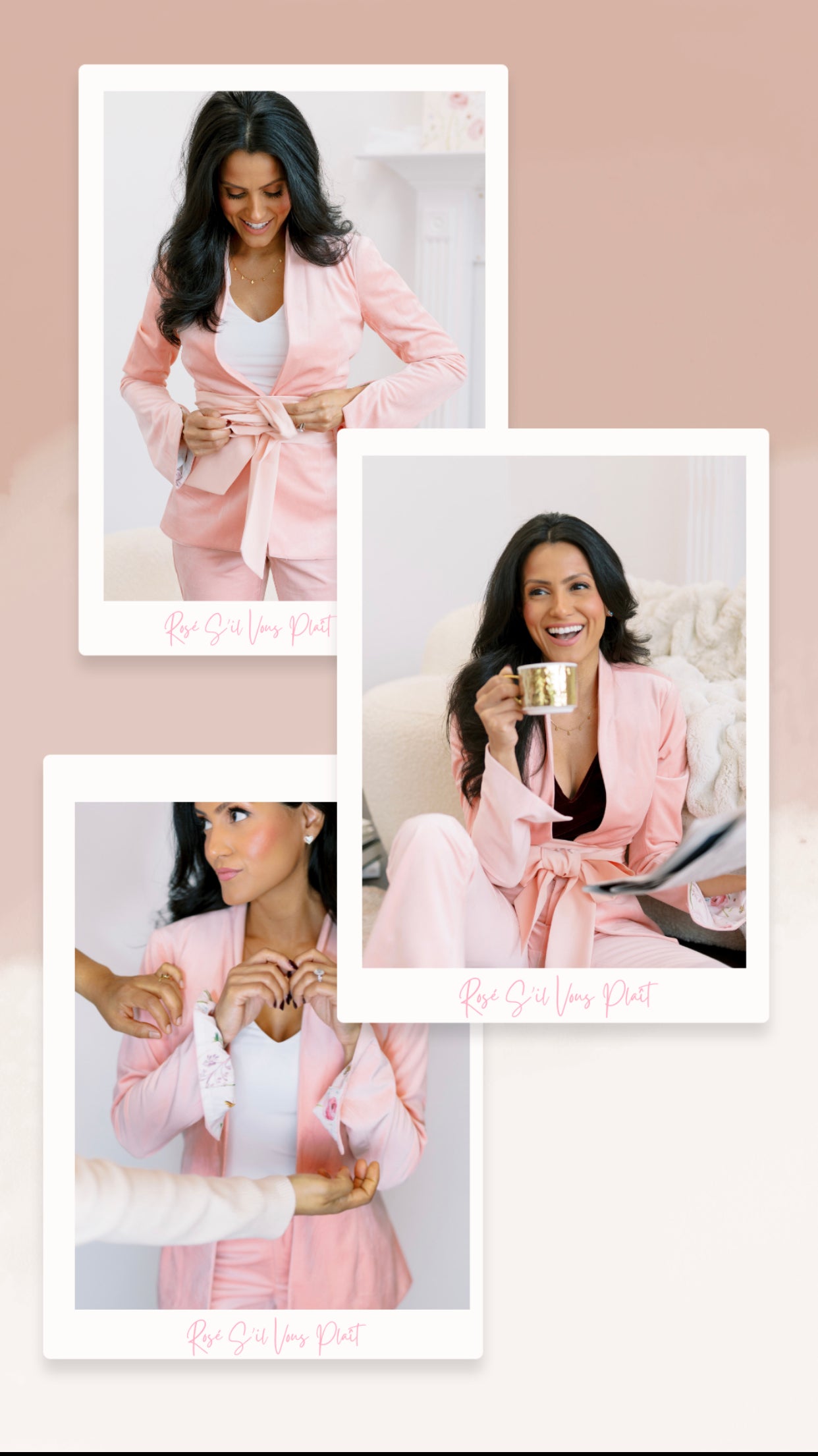 ways to work from home if you have ADD, pink velvet women's suit set