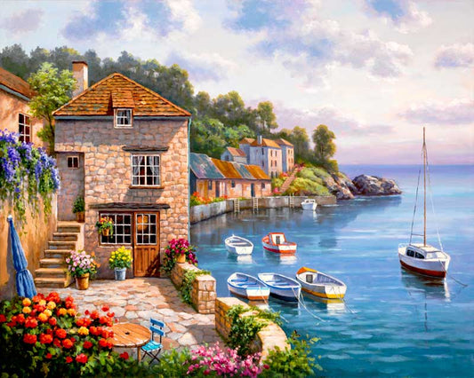 Painting By Numbers For Adults Kits Resort Lake Landscape - Temu