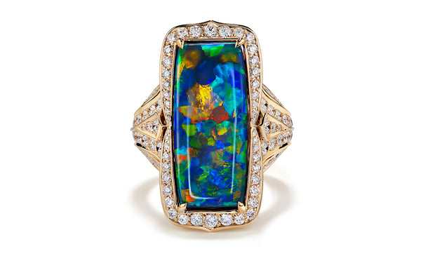 Lightning Ridge Black Opal ring