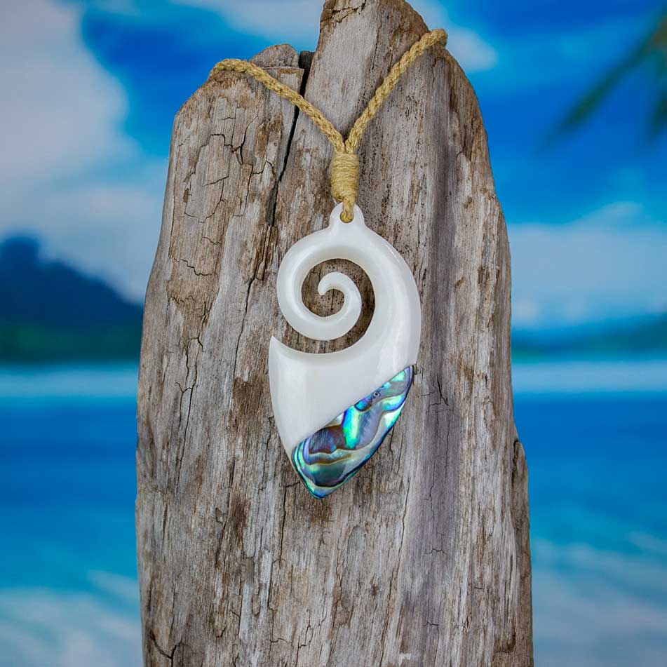 Koru Shield Necklace - Hand Carved Necklace - from Bali Necklaces