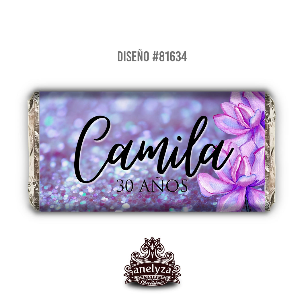 DISEÑO #81634 CUMPLEAÑOS DE MUJER FLORES MORADAS – Chocolates Anelyza