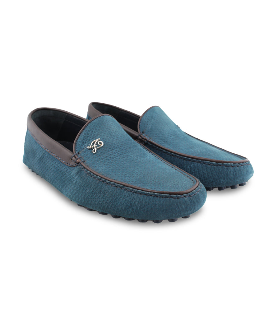 blue moccasins