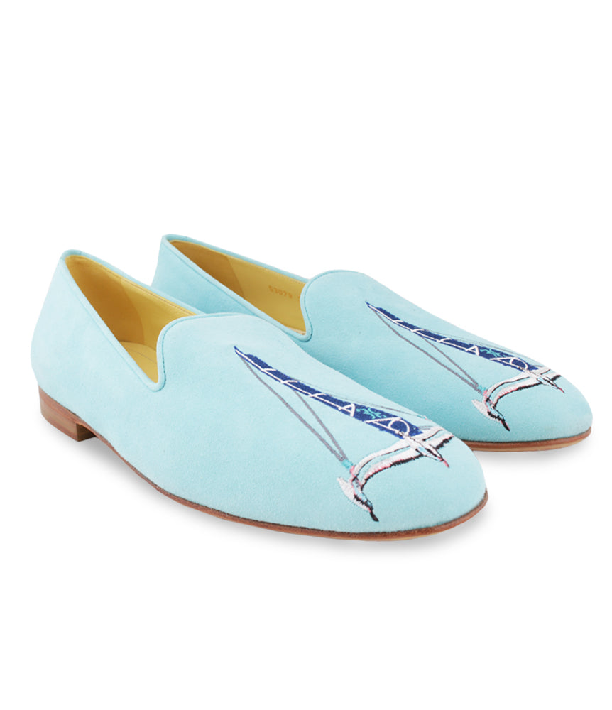Turquoise Suede Loafers – outtlet.com