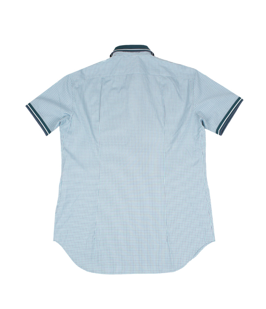 Light Green Check Cotton Casual Shirt Short Sleeve – outtlet.com