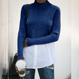 Knitted Half Sweater with Button Up