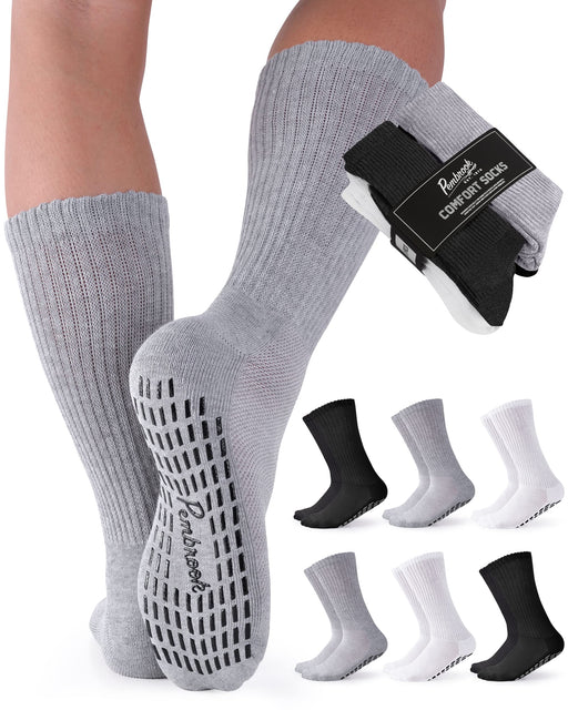 Pembrook 6 Pairs Diabetic Socks with Grippers for Men & Women - 12 Colors  Neuropathy Socks for Women | Edema Socks : : Health & Personal Care
