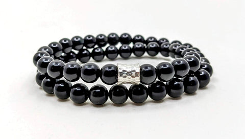 Obsidian double wrap bracelet by Faer & Haas