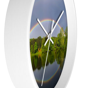 Wall clock: Double Rainbow Over Lake