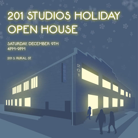 201 Studios Holiday Open House event on December 9, 2023