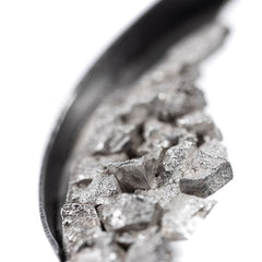A close up photo of Rebecca Zink’s sterling silver and steel pendant necklace