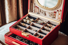 how to store jewelry in tiered jewelry boxes