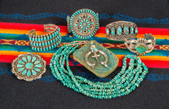 traditional Navajo jewelry made of silver and turquoise