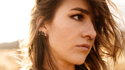 Zink Metals Circle Stud Earrings, a twist on the classic hoop earring jewelry trend