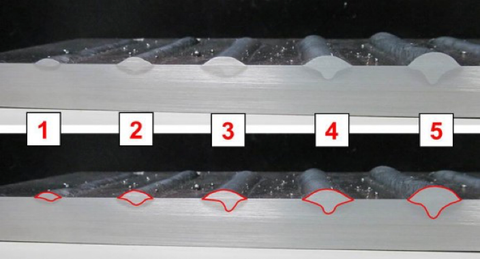 Cross-Sectional View of Welds 1-5