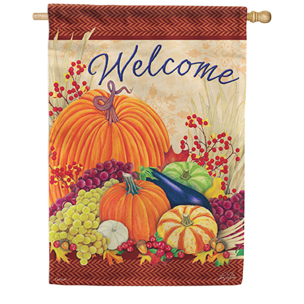 Thanksgiving Bounty Dura Soft House Flag – Just For Fun Flags