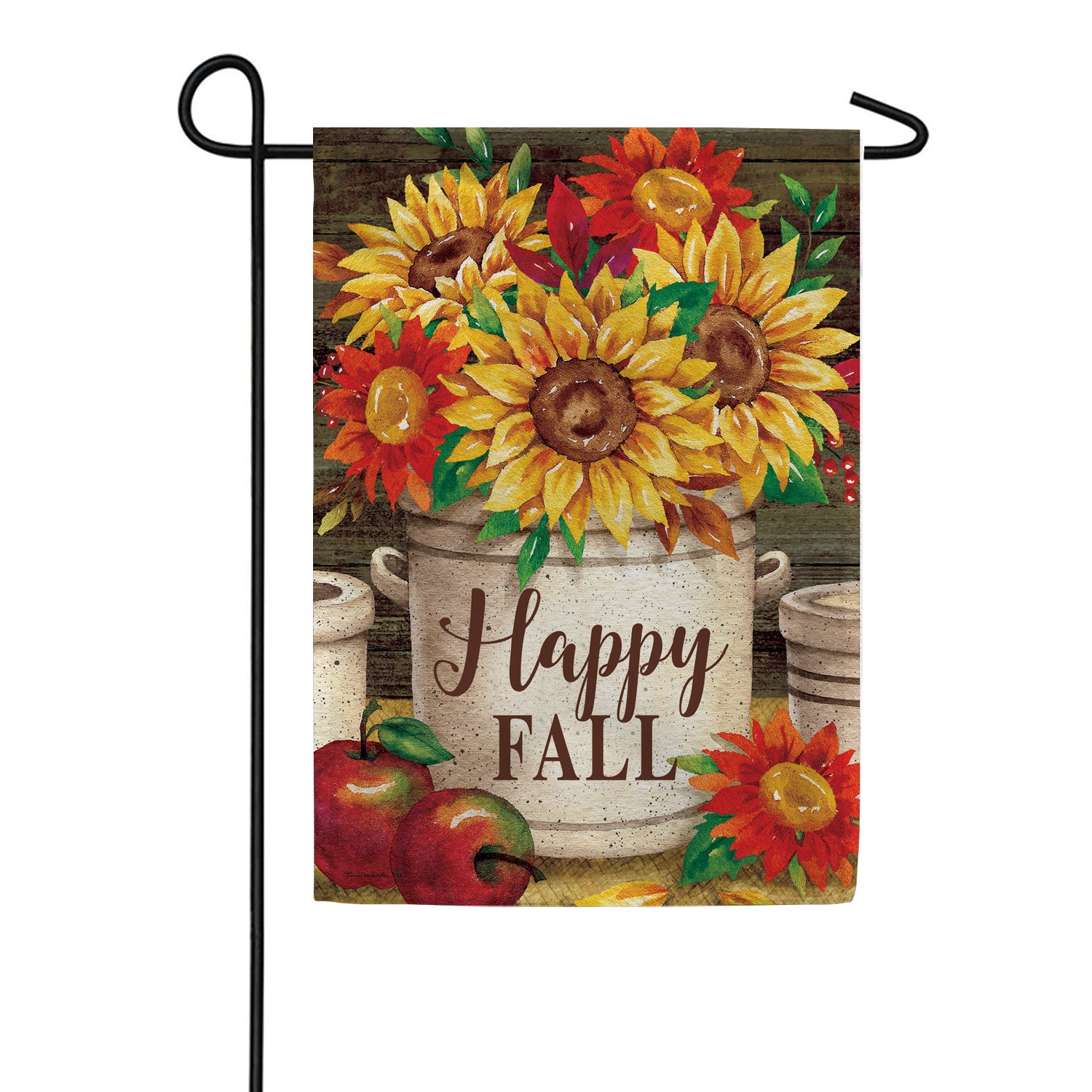 Sunflower Crock Garden Flag – Just For Fun Flags