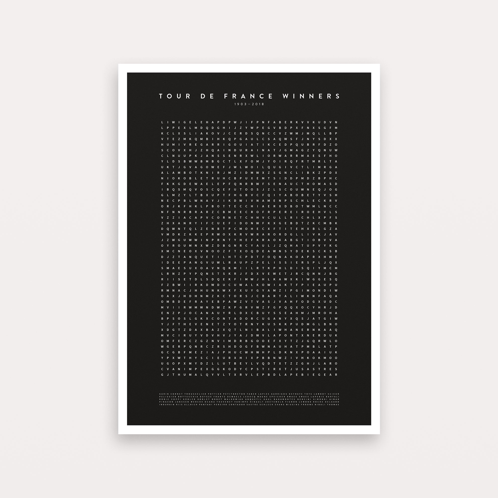Tour de France Champions Word Search Poster The English Cyclist
