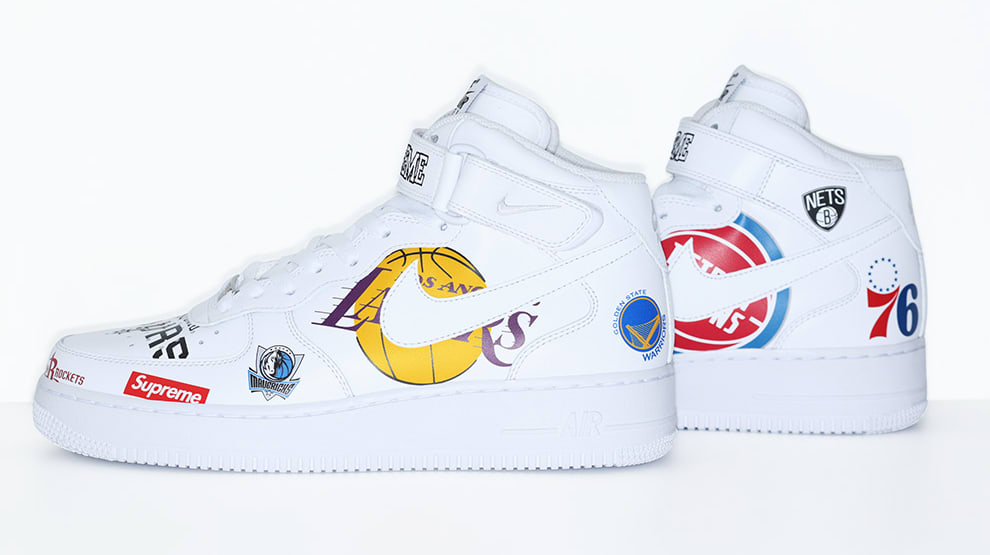 Buy \u003e supreme air force 1 nba white 