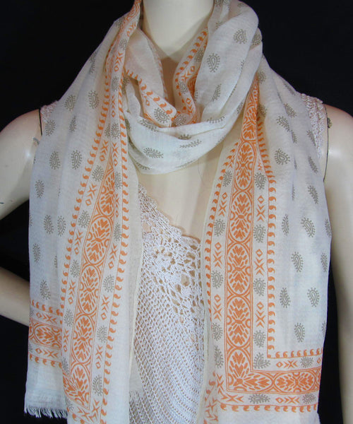 orange linen scarf